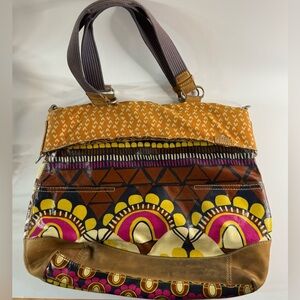 Fossil Keyper Coated Canvas and Leather Tote Bag